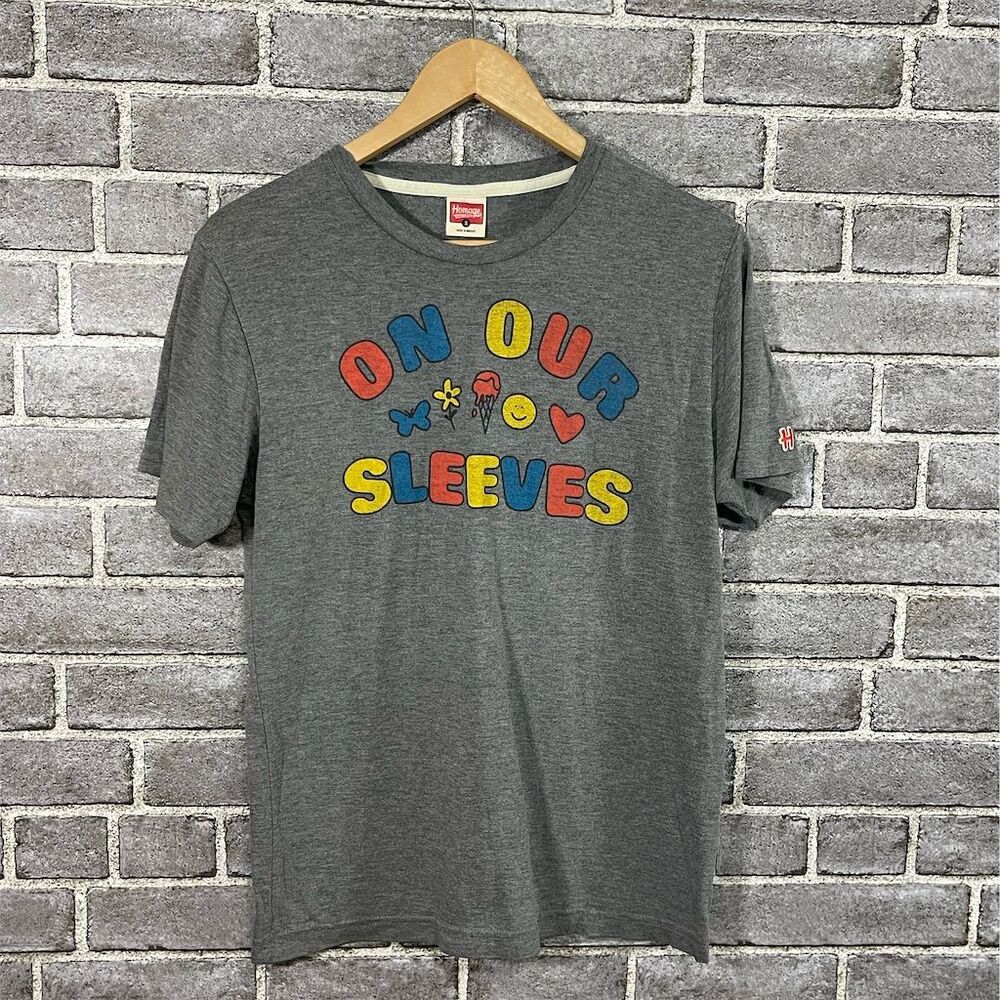 Homage Men's Multicolor Graphic T-Shirt "On Our Sleeves" Size S